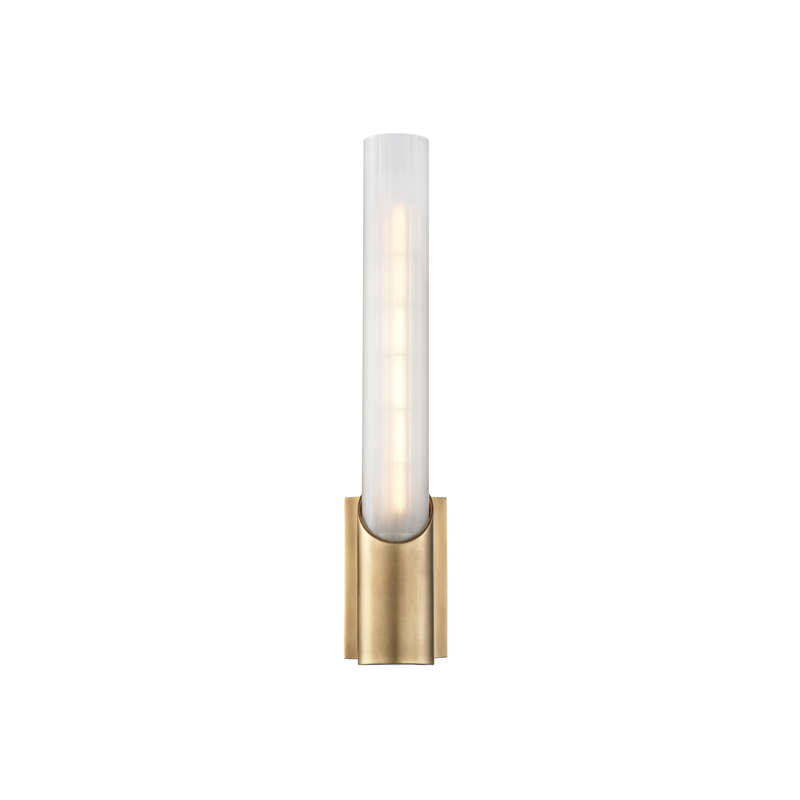 Pylon 1 Light Wall Sconce Aged Brass
