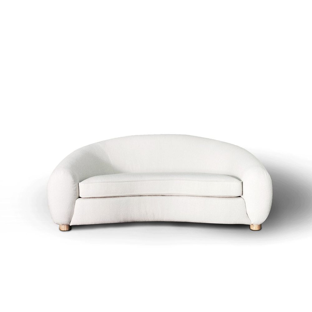 Charlotte Curved Sofa 71" - Ivory Boucle