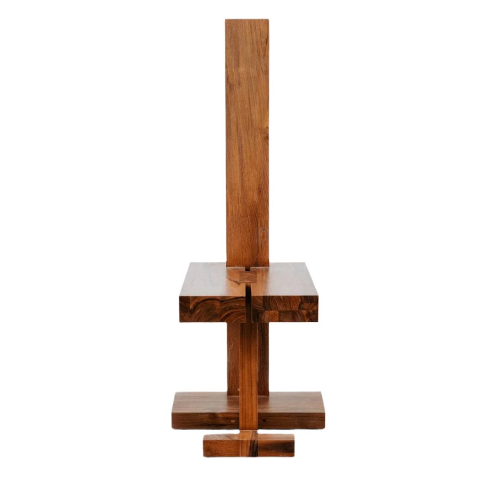 Brutalist Damla Primitive Teak Side Chair