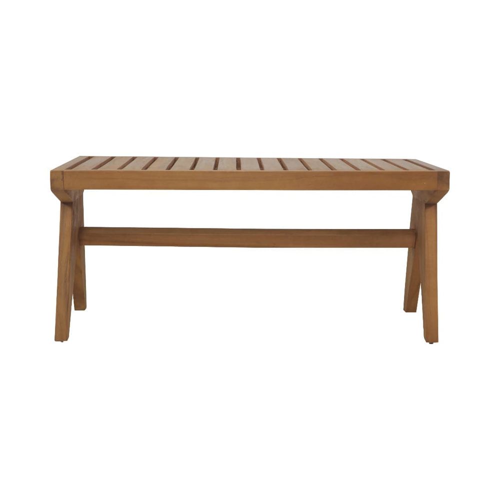 Jeanneret Teak Wood Slatted Bench
