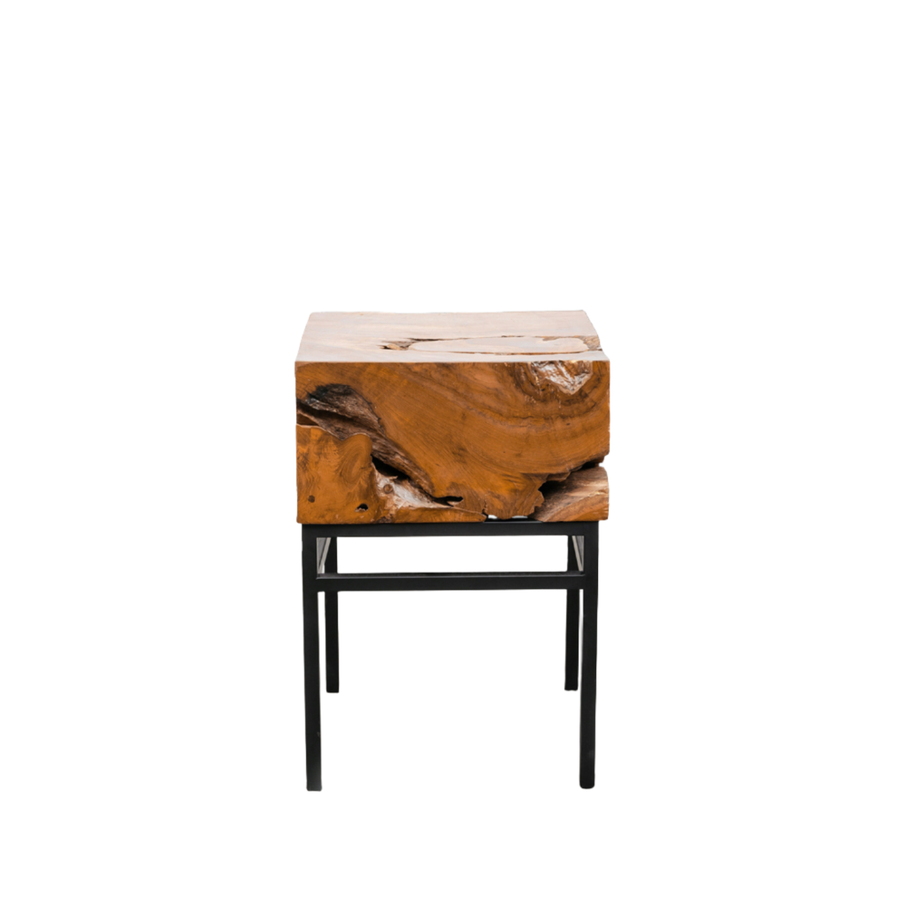 Organic Teak Root Side Table - Square