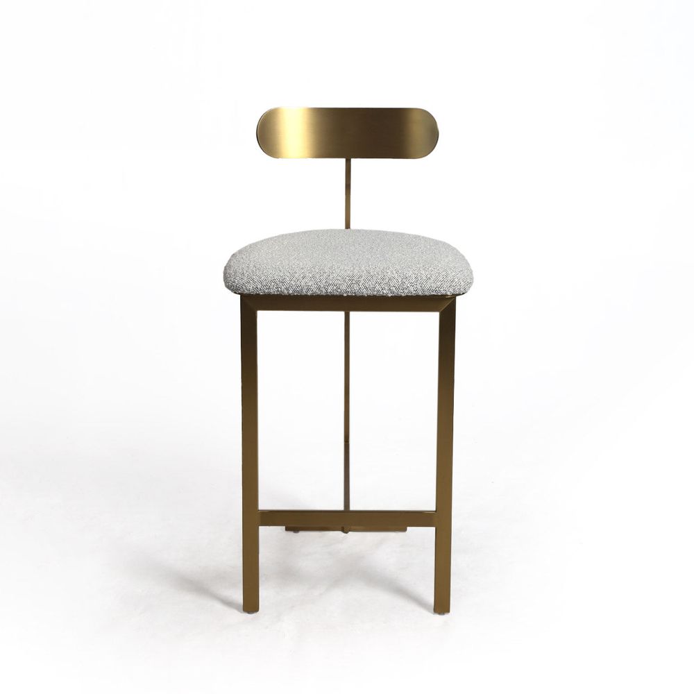 Pill Counter Stool with Upholstered Seat