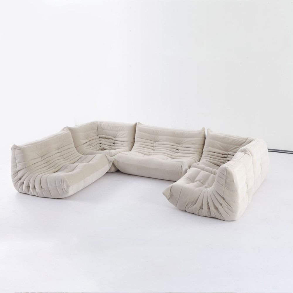 Channeled Lounger Modular Sectional - Velvet