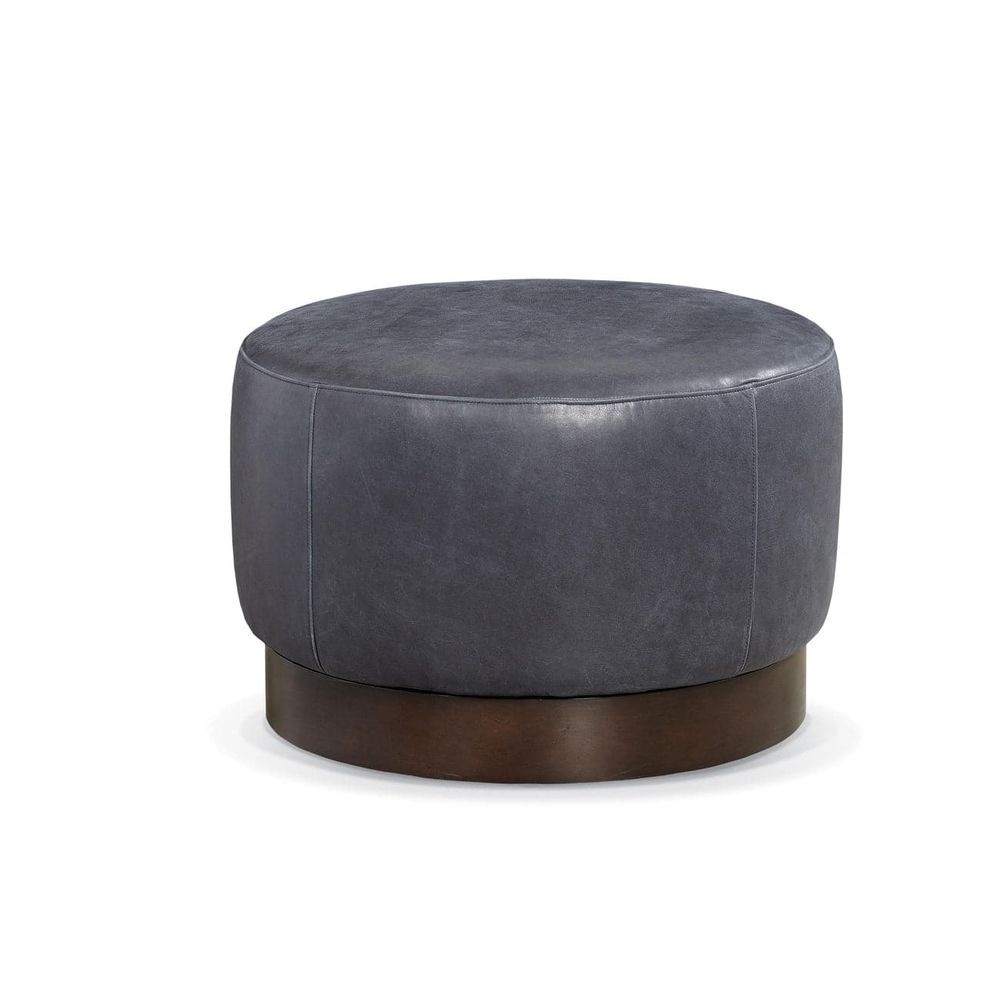 Rami Leather Swivel Ottoman