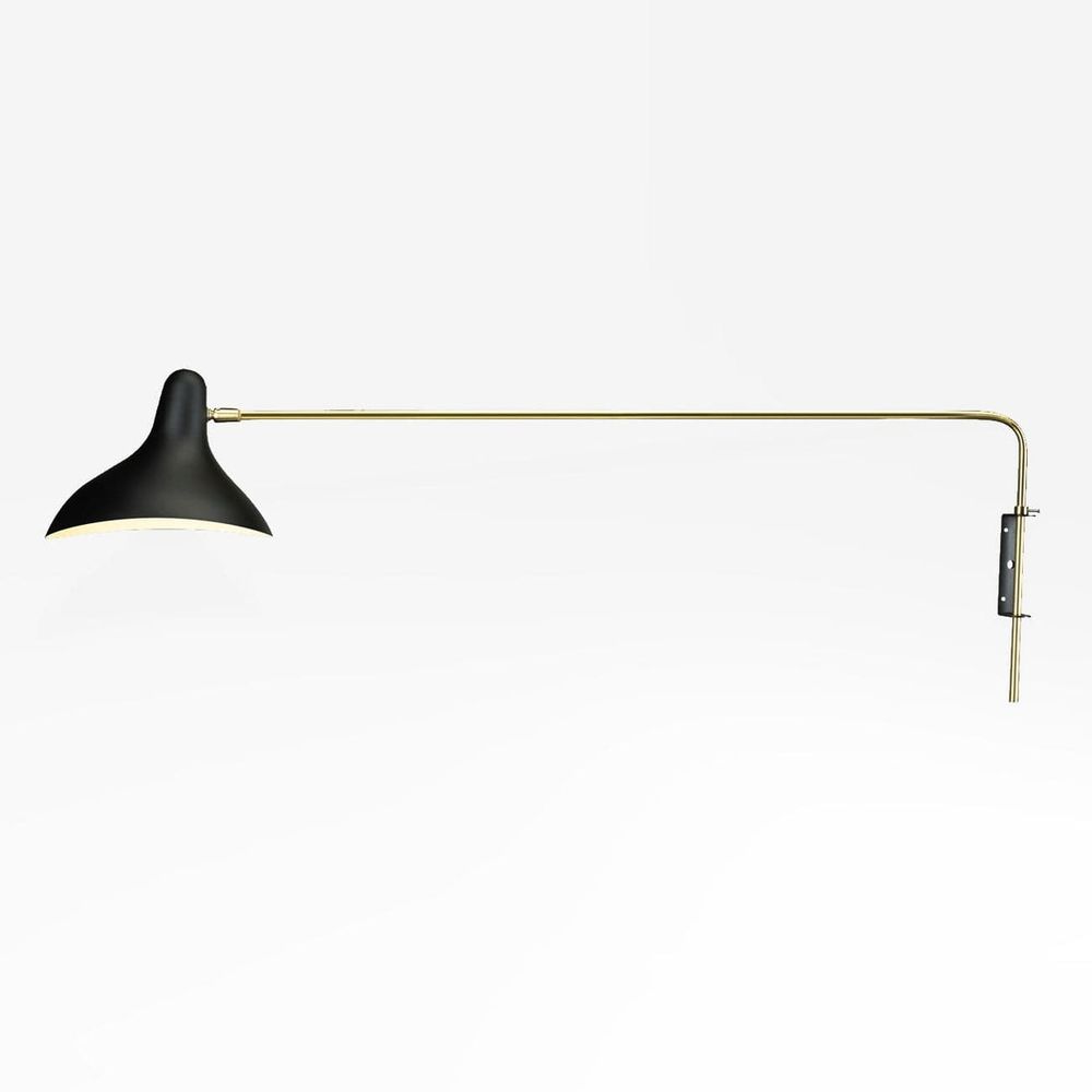 Mid Century Mantis Long Rotating Wall Sconce - Black