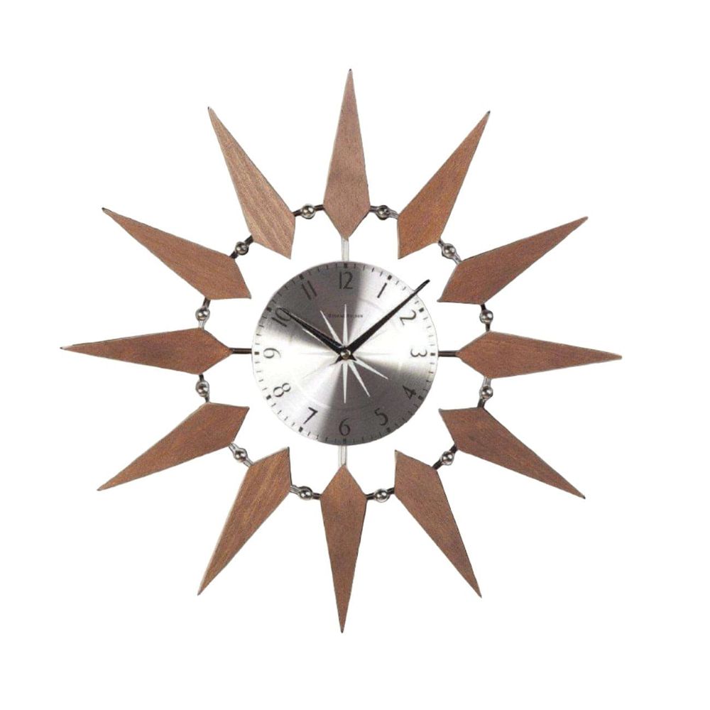 Mid Century Floating Sunburst Clock