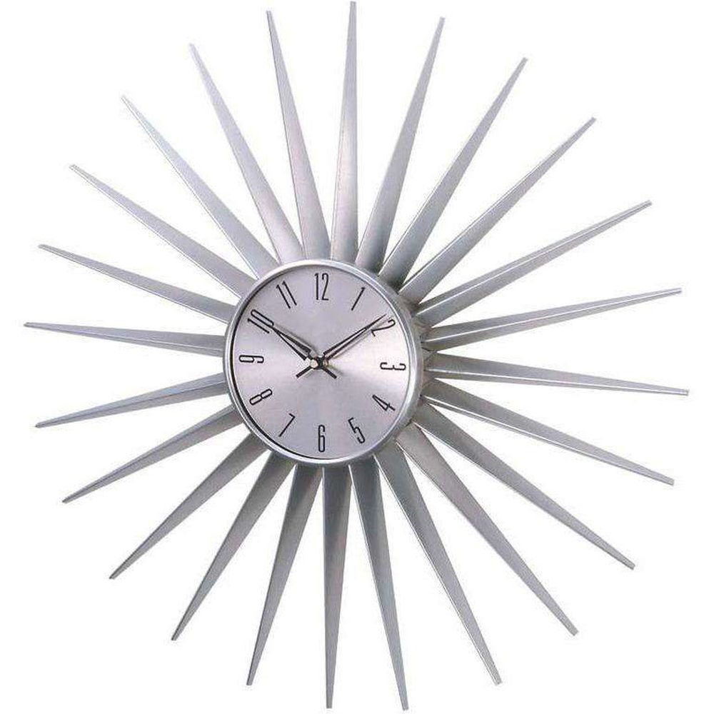 Sunburst Clock - Classic Silver